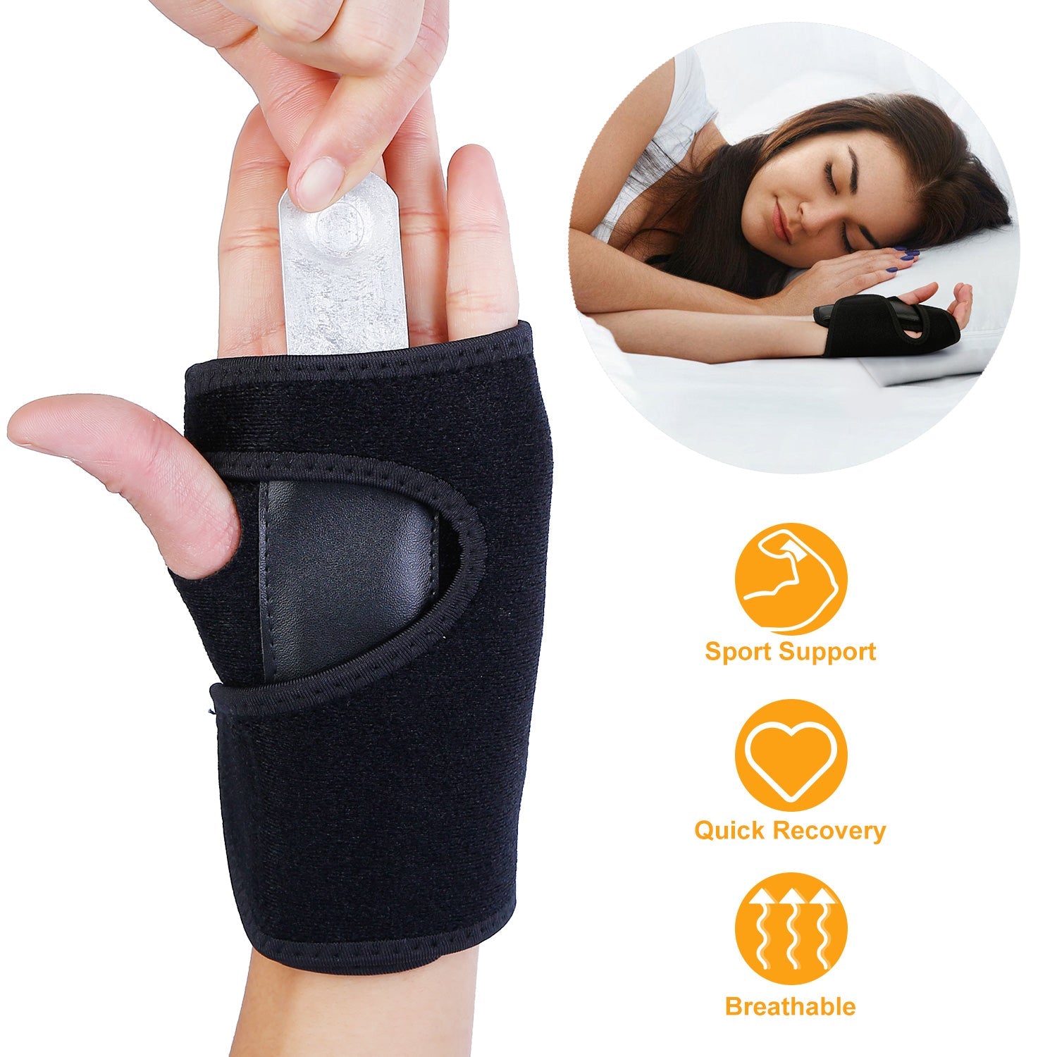 Wrist Support Brace with Splint – Recovery & Active Support for Left or Right Wrist