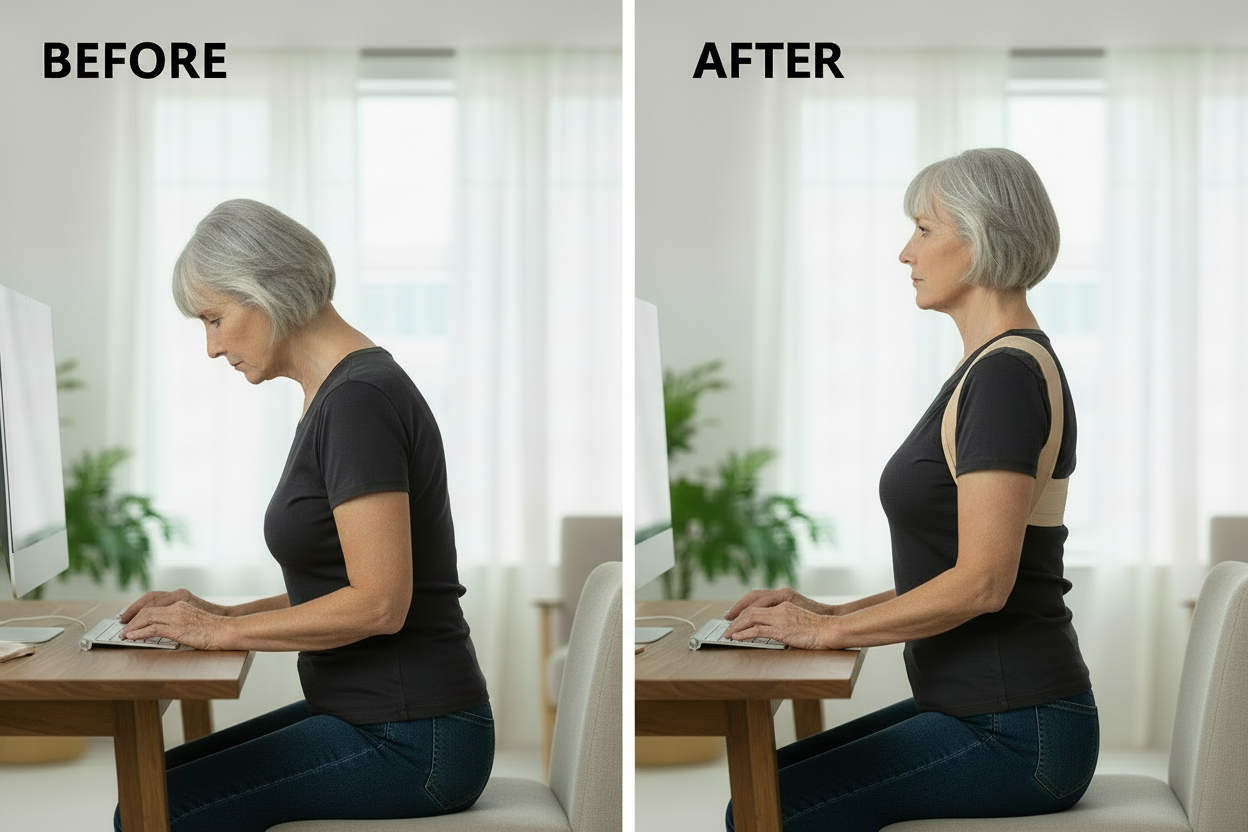 Computer Desk Posture Before and After